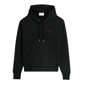 Ami Paris Ami De Coeur Hoodie Sweatshirt in Black Medium